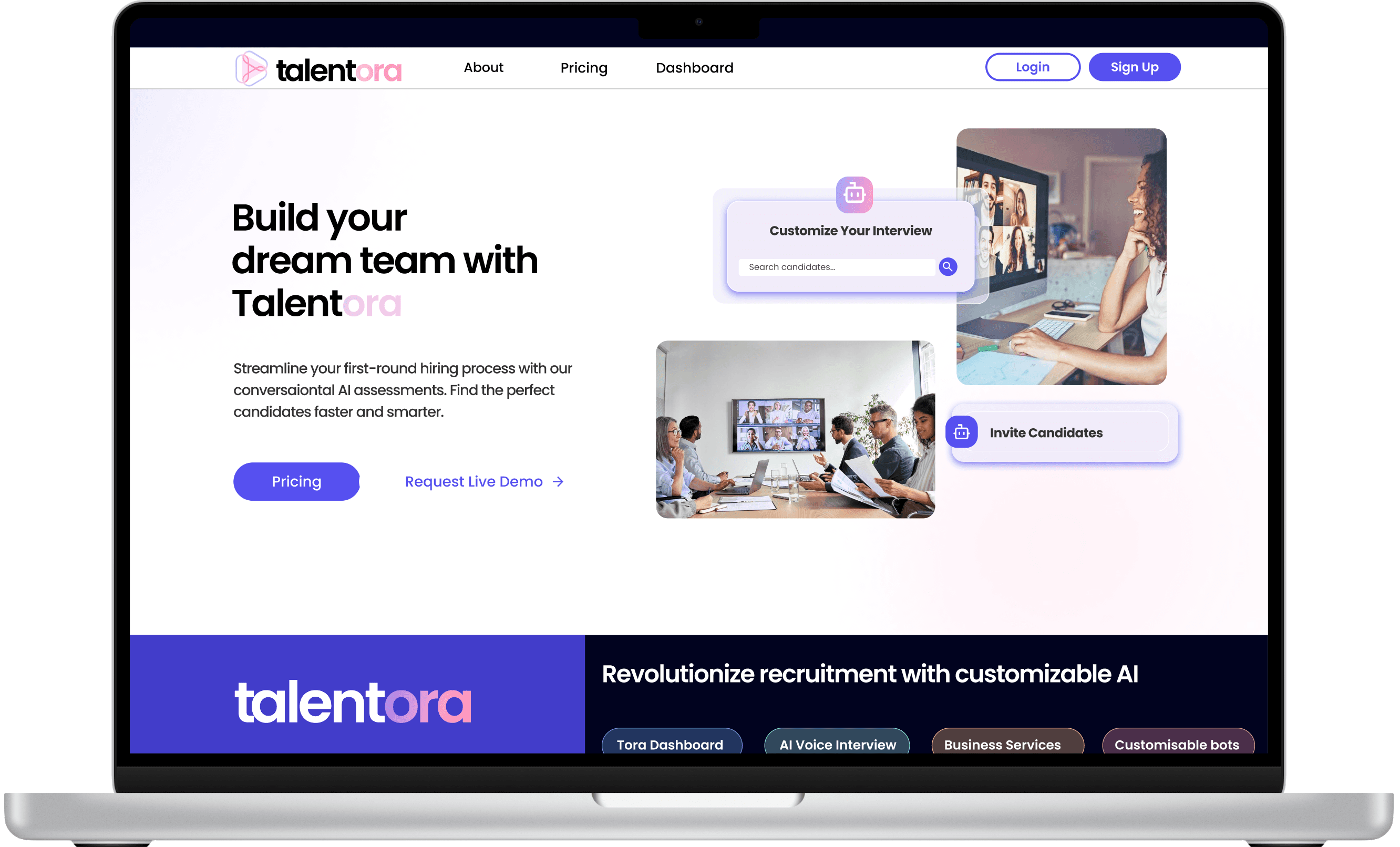 Designing a
conversational AI interviewing interface.