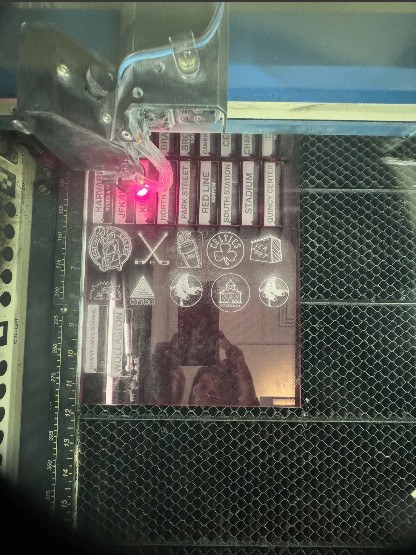 Live etching from the laser cutter