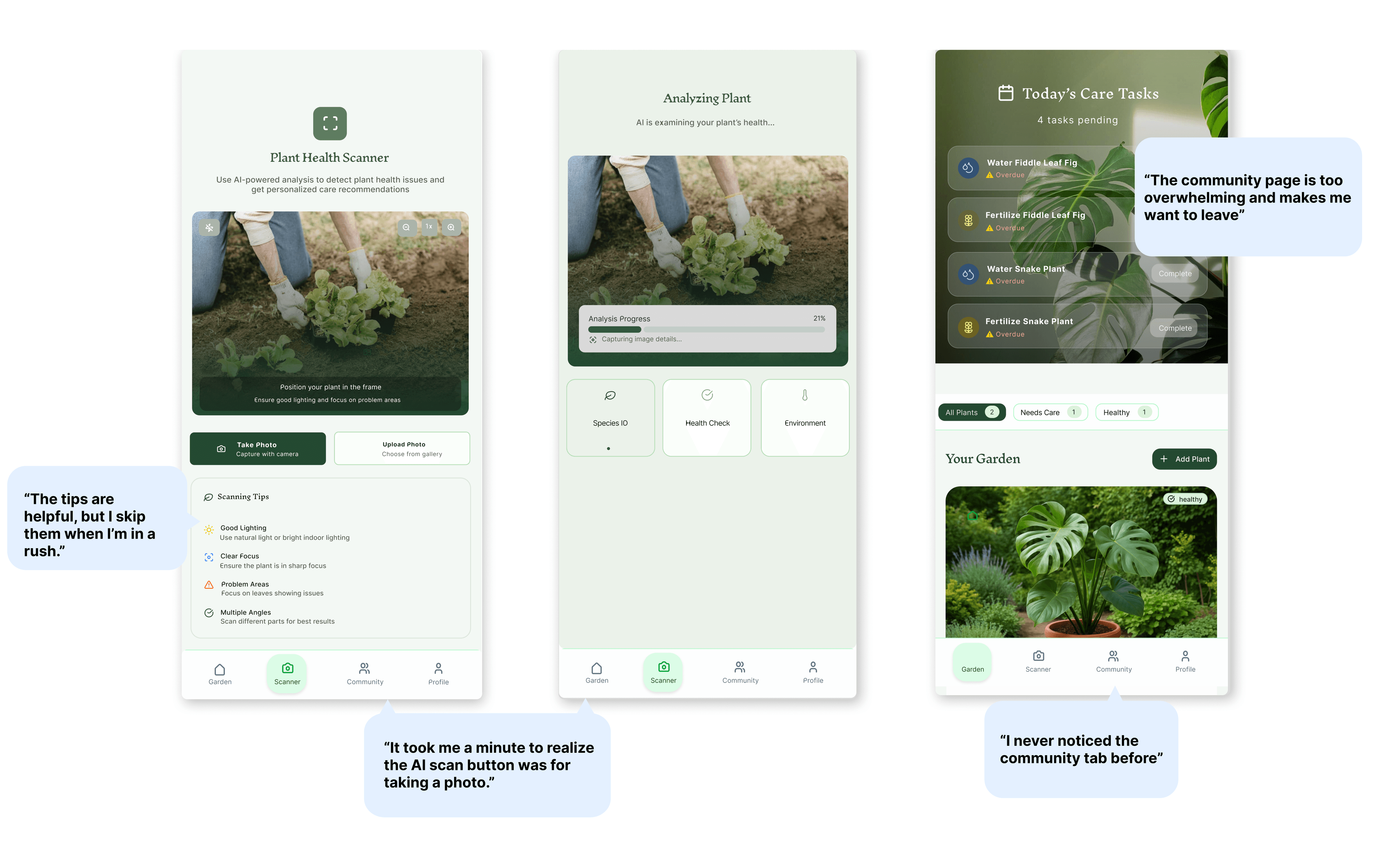 Plant Care App Interface